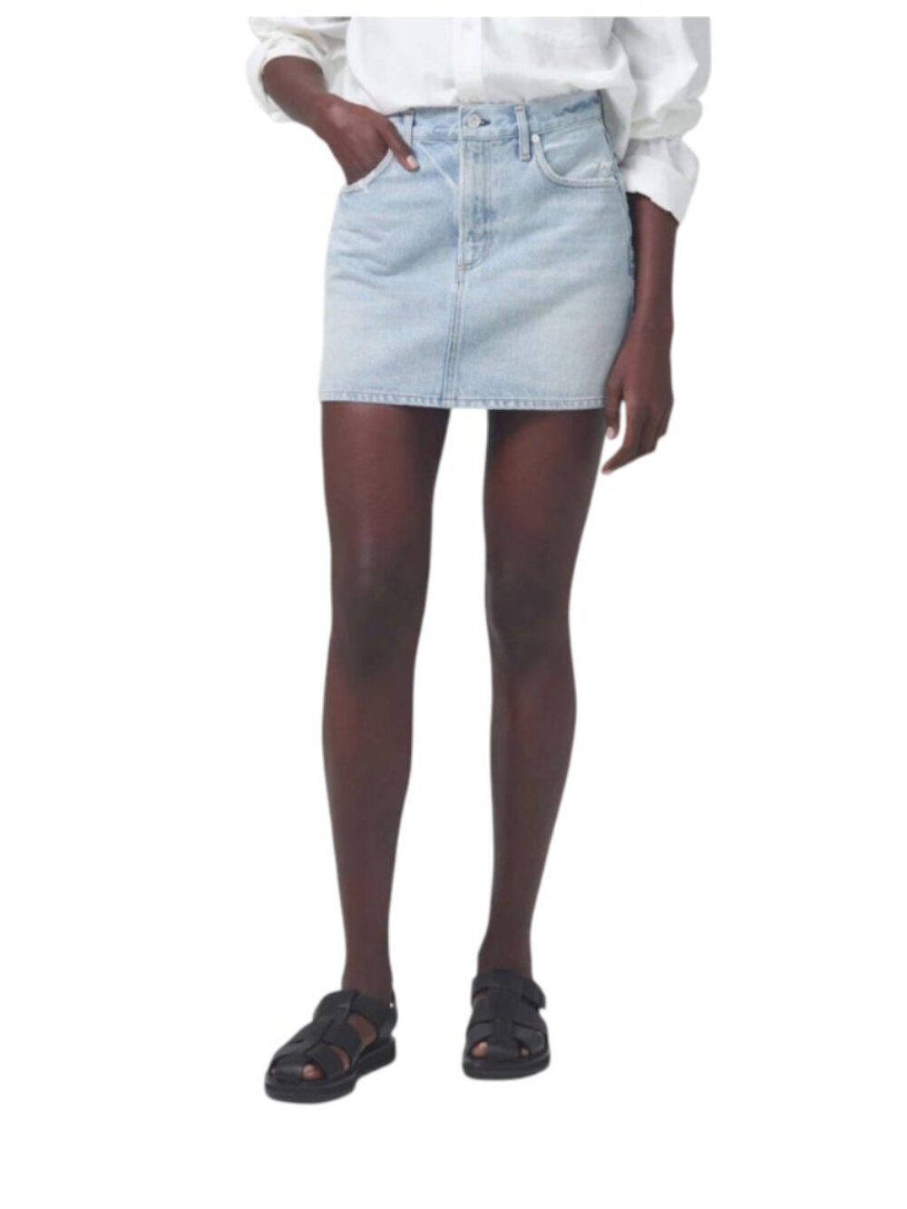 Citizens of Humanity Beatnik Mini Jean Denim Skirt Womens 26 Blue Ostuni Cotton